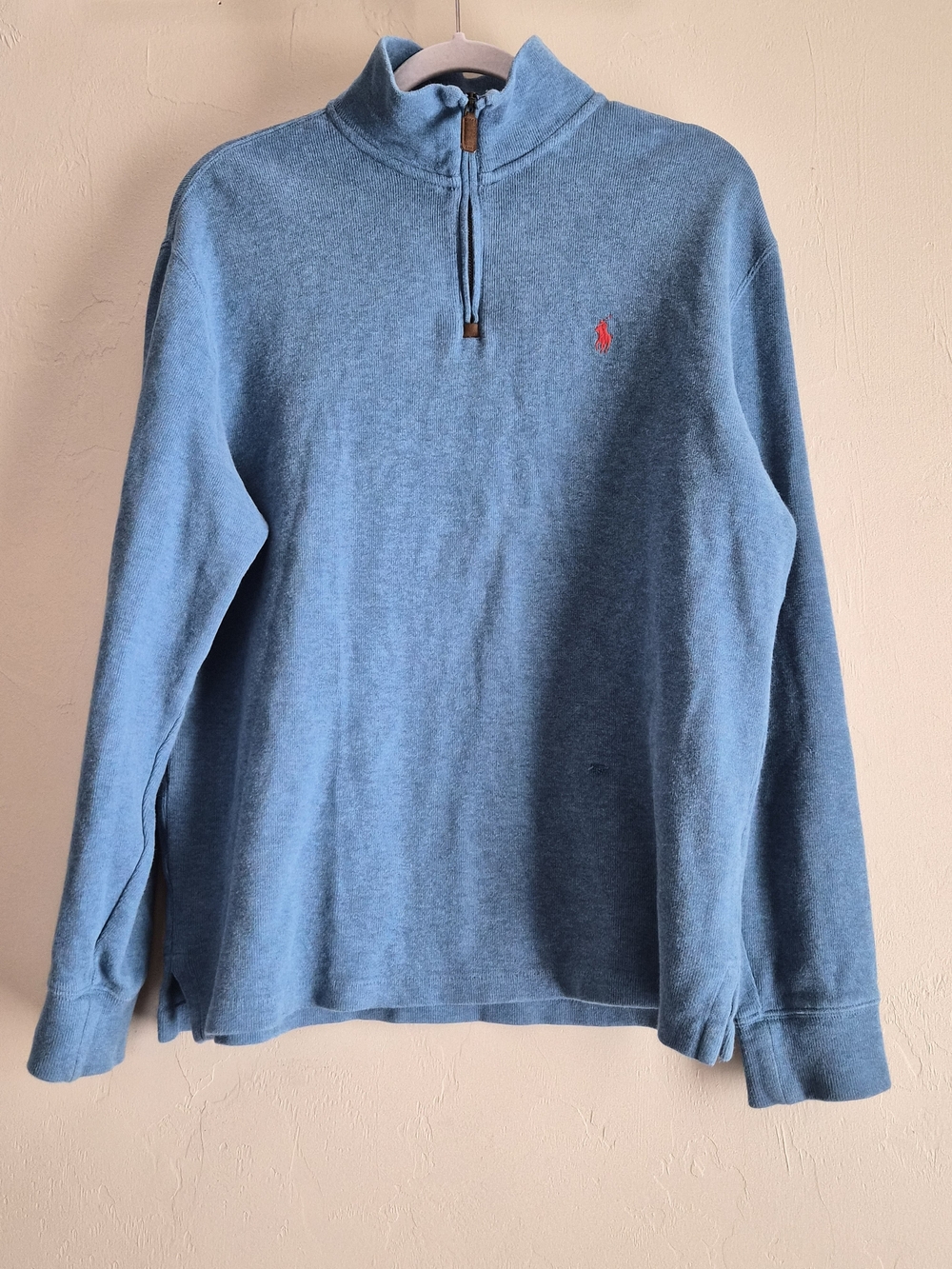 Polo by Ralph Lauren Light Blue Quarter-Zip Pullover with Red Pony